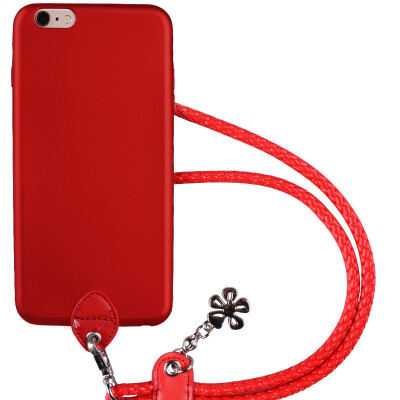 

Pizza Apple iphone6s phone shell Apple 6 6s phone shell with lanyard can hang neck real color drop set red