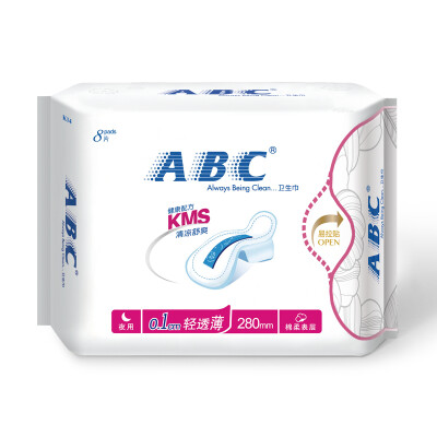 

ABC light through the thin cotton soft surface ultra-thin night with sanitary napkins 280mm 8 KMS recipe