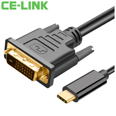 

CE-LINK USB31Type-C to DVI high-definition conversion cable 3 meters USB-C to DVI computer mac with high-definition TV monitor projector line black 1651