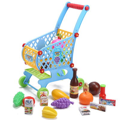 

Baby mum babamama shopping cart had a home simulation supermarket children&39s carts toys large vegetables&fruits set 19 sets of 051 blue