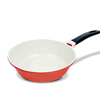 

Jingdong supermarket music buckle buckle color colorful ceramic non-stick wok pan pot ceramic pot less oil pan Induction Cooker General fire LCA2285D red 28cm