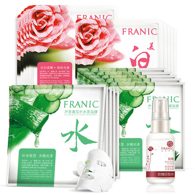 

Jingdong Supermarket Flange Linka FRANIC Rose Aloe Mask Special Set whitening mask 10 aloe replenishment mask 10 flower water 50ml