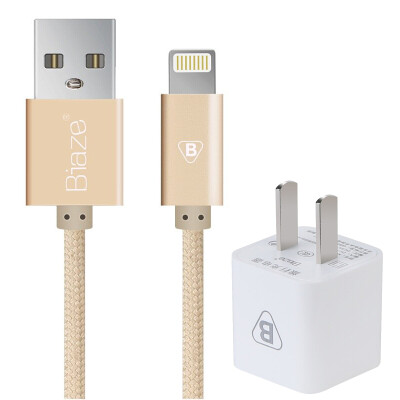 

BIAZE Apple 7/6 / 5s Data Line 1m Gold + 5V / 1A Cell Phone / Flat Charger iPhone5 / 6s / 7 Plus / New iPad Air Mini Set M8 + K2