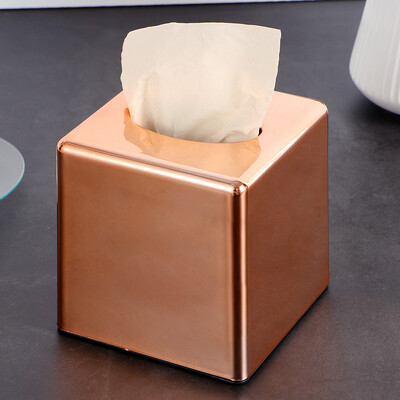 

Ou Ruizhe tissue box rose gold square tissue storage box