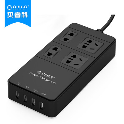 

ORICO TPC-4A4U GB 4-bit socket plug-in plug-in board terminal board Smart 4-port USB mobile phone flat panel plug 15 m black