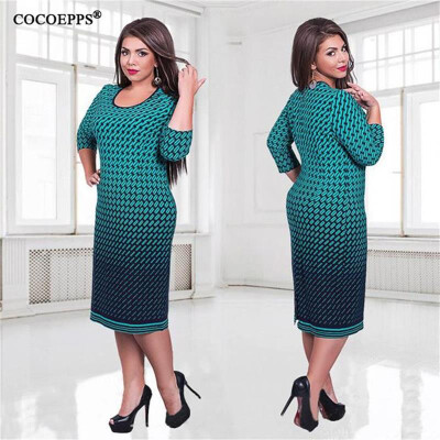 

COCOEPPS Elegant Autumn Winter women dress big size Women loose long dresses plus size dress Three Quarter casual dress -6XL