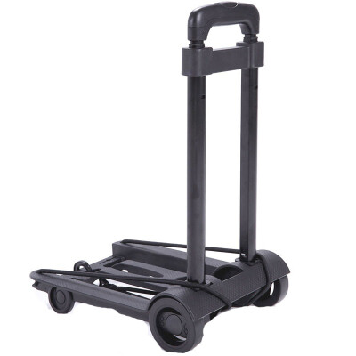 

Easy Tour Portable Folding Flat Two-wheeled Small Pulling Car Self-driving Equipment Shopping Pulling Luggage Shopping Cart Trolley Car Bearing Weight about 40KG Black