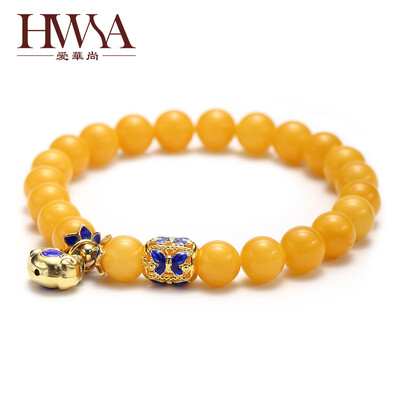 

Ai Huashang (HWSA) auspicious amber beeswax hand with a certificate
