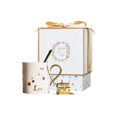 

【Jingdong Supermarket】 Mizi Home Twelve Constellation Creative Ceramic Mug / Leo Coffee Mug / Delivery Girl / Boys / Tanabata Festival / Birthday Gift Set With Spoon