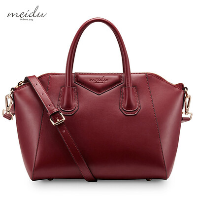 

Everyday MEIDU Europe&the United States simple lady leather leather bag handbag fashion shoulder bag large bag female bag 140613 wine red
