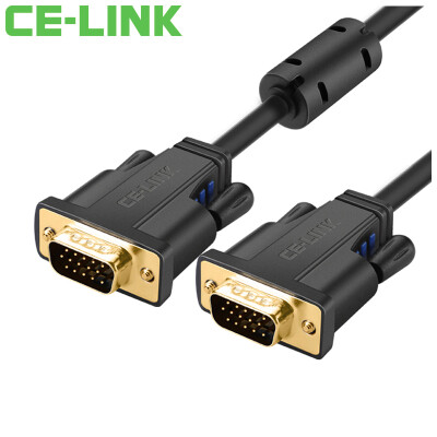 

CE-LINK VGA cable 3 6 2 m with magnetic ring shielded HD video cable computer connected projector display HD video cable black A1860