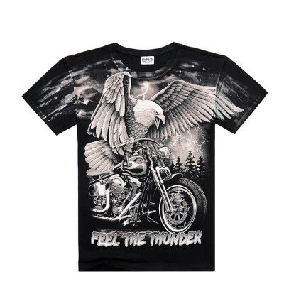 

Summer new heavy metal paradise rock T-shirt short-sleeved mens short-sleeved T-shirt 3D patterned T-shirt black