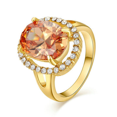 

Yoursfs Free Shipping women jewelry Gold Plating wedding ring Four claws package zircon Gift for her