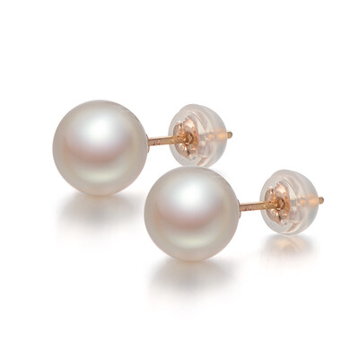 

Beijing Run Pearl Meijuan G18K gold inlaid sea black pearl earrings earrings simple luxury round 8-85mm