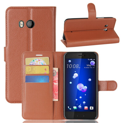 

GANGXUN HTC U11 Case High Quality PU Leather Flip Cover Kickstand Anti-shock Wallet Case for HTC U11