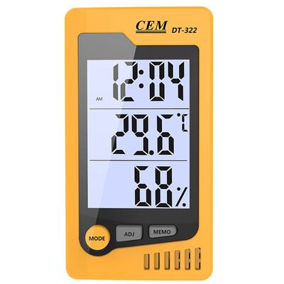 

Huashengchang CEM multi-function temperature&humidity meter DT-322 indoor table orange