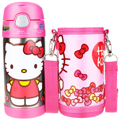 

HELLO KITTY Hello Kitty Insulation Cup Children&39s Suction Water Cups Male & Female Students Stainless Steel Kettle included cups 350ML Pink