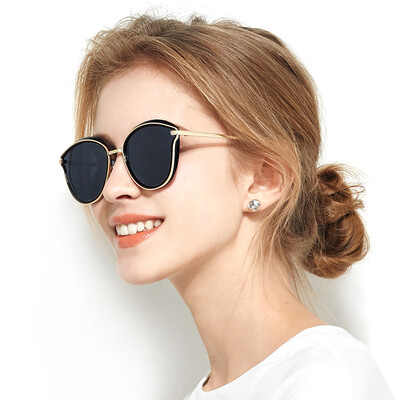 

Blue Bluekiki polarized sunglasses female sunglasses color film fashion large frame polarized driving mirror 6066 black box black gray