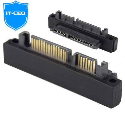 

IT-CEO Y2SATA-3 SATA последовательный порт 7 + 15P male switch head / device 22P адаптер для жесткого диска 90 градусов обратный замок винт отверстие черный