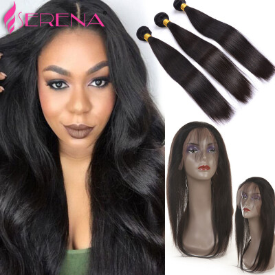 

Straight 360 Lace Frontal With Bundle 3 Bundles With 360 Frontal Closure Brazilian Straight Virgin Hair 360 Frontal With Bundles