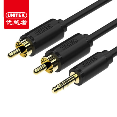 

Superior person UNITEK Y-C938BK DC35mm one second two pairs of Lotus head audio line conversion line 35mm revolution 2RCA open wiring 15 meters black