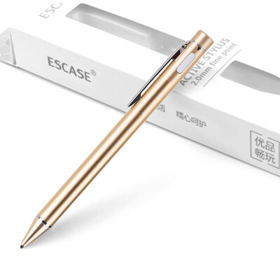 

ESCASE Apple iPad capacitive pen stylus compatible with Microsoft Surface / Huawei / Samsung Tablet PC mobile phone smart touch rechargeable business enjoyment version of the earth Hao gold