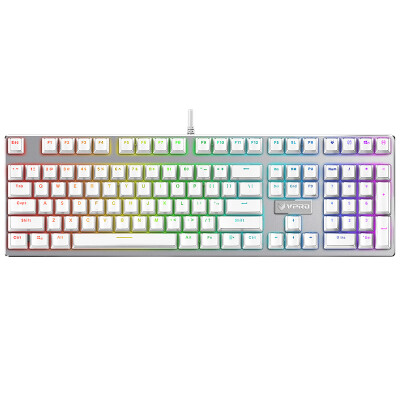 

Rapoo V700RGB ice crystal version of the 108-key color backlit games mechanical keyboard backlight keyboard game keyboard computer keyboard white green axis