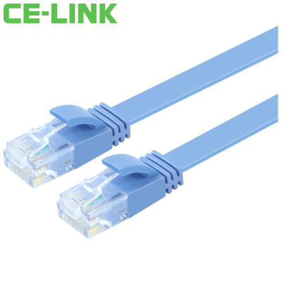 

CE-LINK шесть витая пара плоский кабель 2 м CAT6 UTP бескислородной меди плоский кабель провод перемычки 6 на основе компьютерной сети кабеля синий A5114