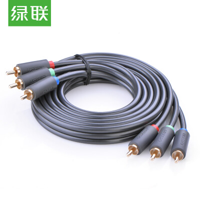 

Green UGREEN color line component video cable three pairs of three lotus head line red&green blue 3RCA public to public cable TV set-top box conversion line 15 m 10535