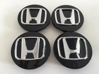 Automelody 4pcs 69mm A Set Of Wheel Hubcap Center Caps For Honda type1, Black
