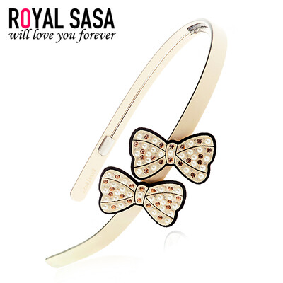 

Royal Сальса (Royalsasa) головной убор украшения волос взведения зубчатая пластина ацетат обручем оголовье бежевые кристаллы Лук