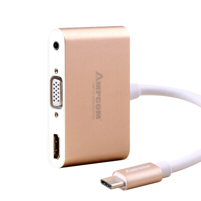 

AMPCOM AMPCOM Type-C to VGA HDMI 35mm Audio HD Converter Macbook Millet Air Notebook Adapter Aluminum Alloy Gold