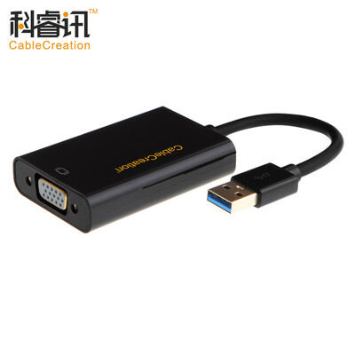

CABLE CREATION USB3.0 внешняя графика USB3.0 to VGA конвертер 6 экранный адаптер расширения черный компьютер подключение HD TV проекция 1080P CD0032