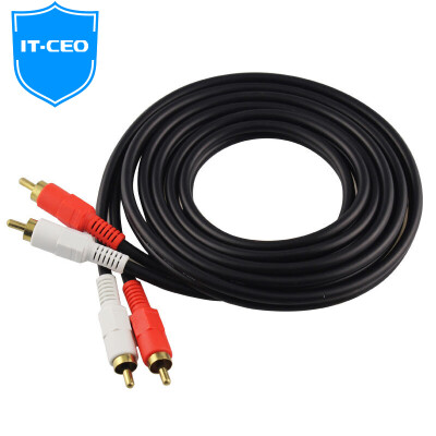 

IT-CEO V0822 2RCA male to female audio extension line double lotus pair double lotus head AV audio extension line left and right channel red and white speaker line audio line 2 meters black