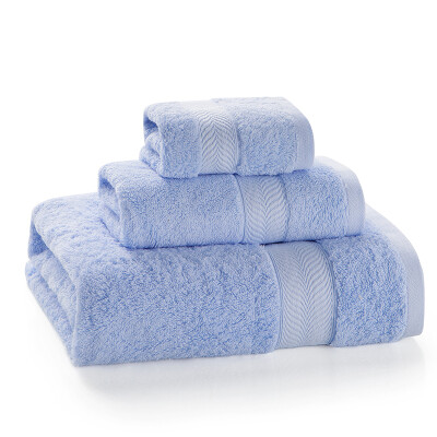 

Grace towel home textile cotton spiral stall thickened towel three-piece bath towel 1 towel 1 scarf 1 blue