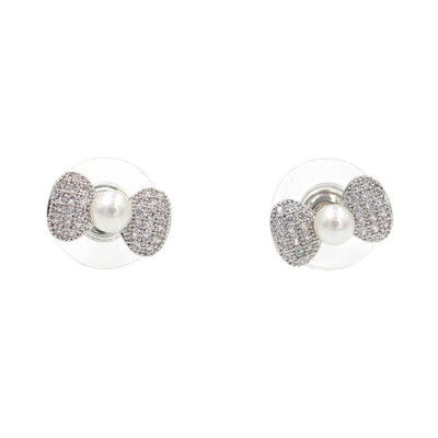 

Yoursfs @ Lovely style 18k rose / white gold plated bowknot форма прозрачный кристалл и жемчуг украшение для ювелирных изделий для женщин