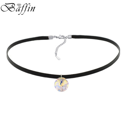 

BAFFIN Simple Round Crystals From SWAROVSKI Elements Choker Necklace Rope Chain Bib Necklaces For Women Vintage Jewelry Gift