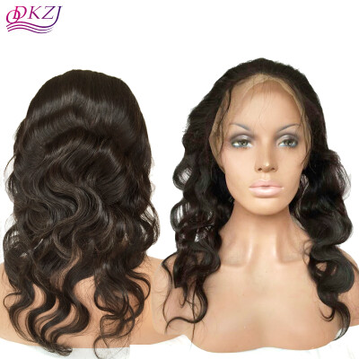 

QDKZJ 360 Lace Frontal Full Lace Frontal Brazilian Virgin Hair Body Wave Natural Hairline 360 Lace Frontal Closure W