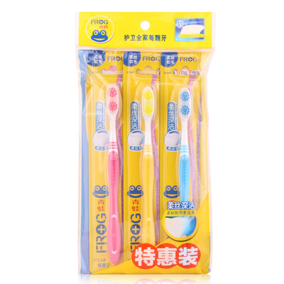 

Frog soft silk soft hair soft gum gingival toothbrush × 3 QT165B color random