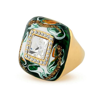 

Yoursfs Fashion Gold Plating Rings zircon Retro Design Flower Rings For Party
