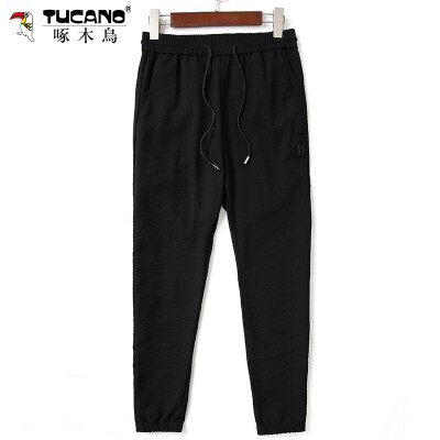 

Woodpecker TUCANO Casual Pants Men's Pants Pants Fashion Solid Slim Pants 17095ZMJT1706 Black 3XL