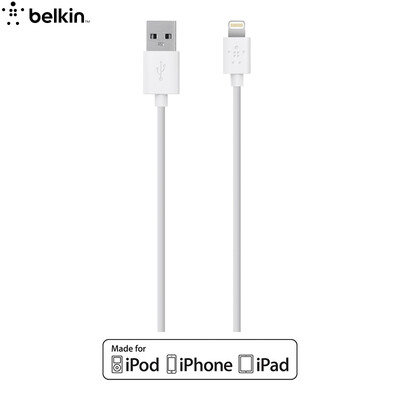 

Belkin Apple MFI Certified Data Cable Charging Line Lightning Interface White 12m for iPhone 77 Plus 6s 6s Plus SE