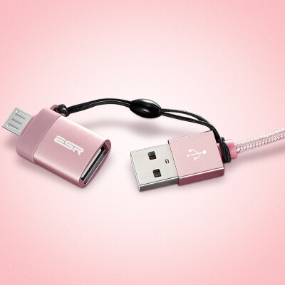 

(ESR) Micro USB к USB-адаптеру Эндрюс-кабель для передачи данных U-образный адаптер для телефона OTG для ноты OPPO / vivo / проса красного риса и другого розового золота