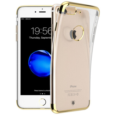 

BIAZE Apple 7 Plus mobile phone shell iPhone7 Plus protective cover plating TPU all-inclusive anti-drop transparent soft shell crystal color series JK116-earth gold