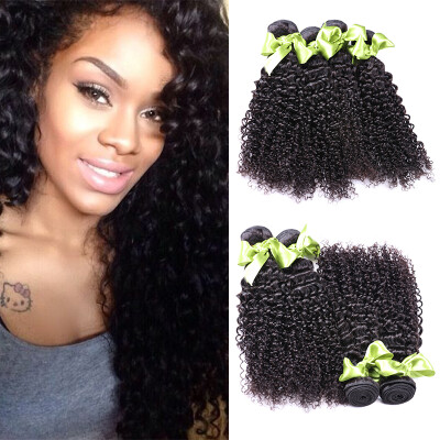 

7A Free Shipping Brazilian Deep Wave Curly Virgin Hair 4Pcs Deep Culry Human Hair Weave Full And Thick No Tangle No Shedding