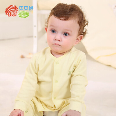 

Beibei Yi Bornbay baby before the deduction shirt autumn&winter plain baby underwear BB306 light yellow 120cm