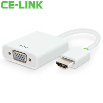 

CE-LINK HDMI to VGA cable adapter HD video converter with audio power supply / adapter computer box cable TV monitor projector white 2181