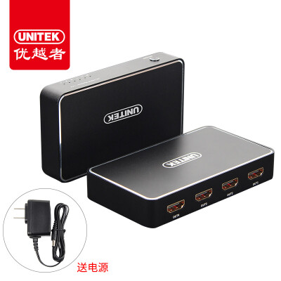 

UNITEK) hdmi dispenser 1 into the 4 out of a 4 out of 4K high-definition video divider a four computer TV projector cable Y-HD12005-BK