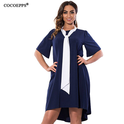 

COCOEPPS 2017 Summer Fashion Women 5XL 6XL Plus Size Dress With Tie Irregular Dress Big Size Casual Loose Dresses Clothing 4 Color