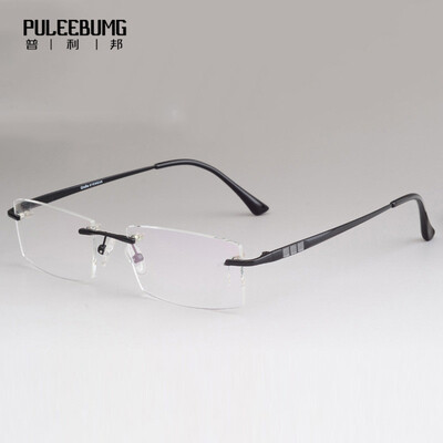 

Pu LeeBumG men rimless glasses flat mirror myopia PH173